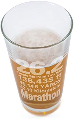 הלך לריצה 26.2 מיילים מתמטיים חרוטים כוס ליטר בירה 16 ​​גרם.