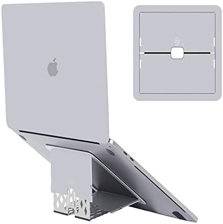 Yoidfor עמדת מחשב נייד ניידת בלתי נראית, מחשב נייד ארגונומי מתקפל, מעמד מחשב מתכוונן, מחזיק מתכת ניתנת לניתוק, עבור MacBook