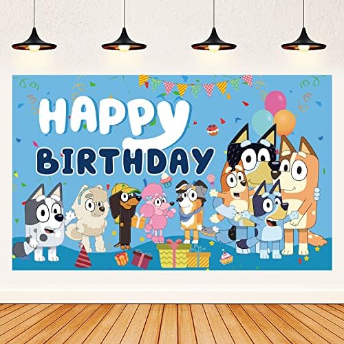 יום הולדת שמח רקע עבור כלב מסיבת קישוטים, יום הולדת שמח תמונה רקע עבור כחול כלב יום הולדת ספקי צד, בנות בני ילדים שמח