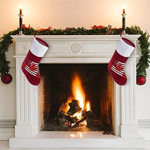 דגל קנדה דגל אמריקאי גרב חג המולד גרבי חג המולד פאץ 'בית משפחתי עיצוב חג המולד