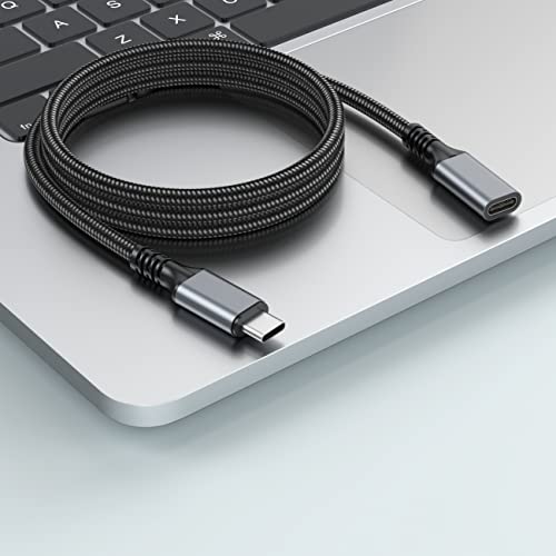 כבל סיומת USB C 6ft, סוג C מאריך כבל USB 3.1 טעינה של כבל הרחבה של זכר לנקבה, תואם לסנכרון עבור MacBook Pro/Air, מתג נינטנדו,