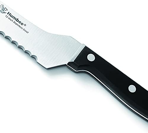 האמבי שף משונן לחם סכין אופסט להב קצה לחם סכין 12 אינץ אופסט שחור, בק-12-מערכת הפעלה