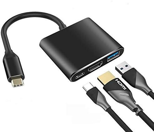 מתאם USB C ל- HDMI, Qidooou סוג C מתאם C Multiport Multiport USB C עם פלט 4K HDMI, יציאת USB 3.0 ו- USB-C טעינה תואמת