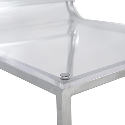 מודרני אקריליק פייברגלס לגיבוב אוכל צד כיסא עם כרום מסגרת ברור