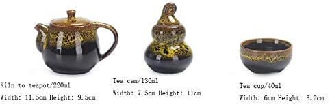 ערכת תה ניידת של NFGUY כוללת 1 קומקום תה 4 כוסות תה 1 קומקום תה קאדי תה, סיני טיולים סיניים קרמיקה ניידים עם תיק עם תיק